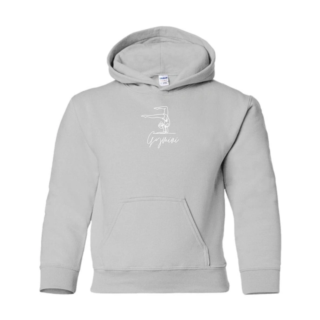 Sweatshirt à Capuche pour Enfants – Design Gymnaste Brodé avec Fil Blanc