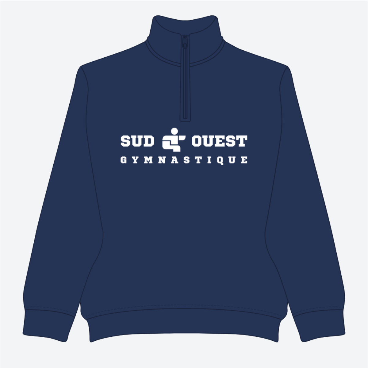 Chandail à fermeture éclair 1/4 pour adulte – Édition Sud-Ouest Gymnastique