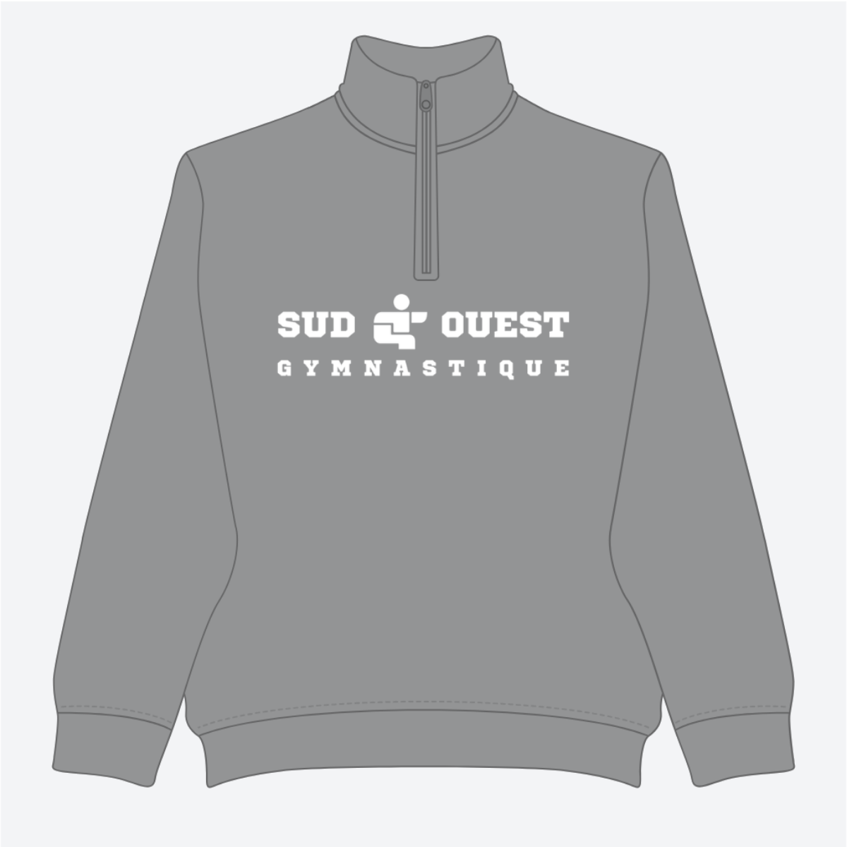 Chandail à fermeture éclair 1/4 pour adulte – Édition Sud-Ouest Gymnastique