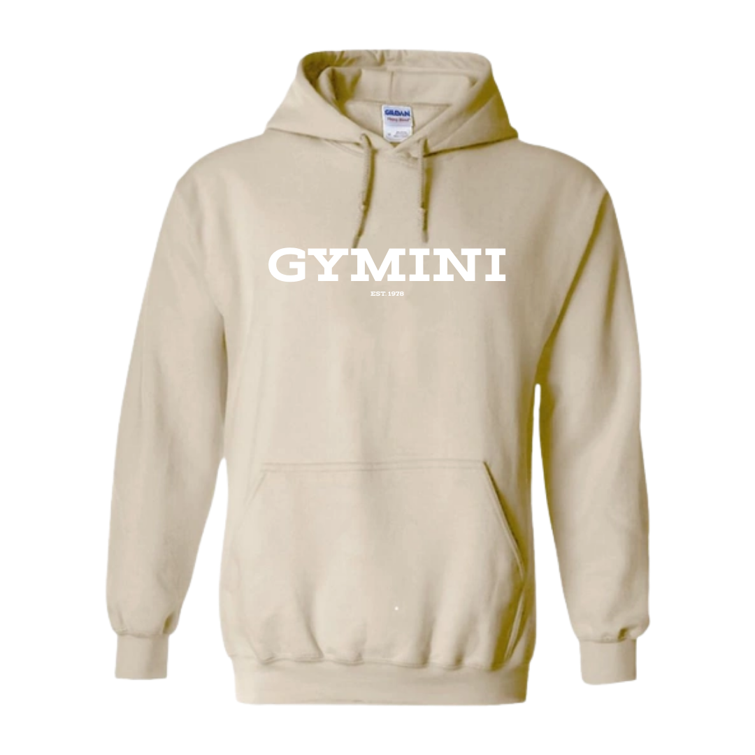 Sweatshirt à Capuche pour adulte – Design Gymini Classique Brodé avec Fil Blanc