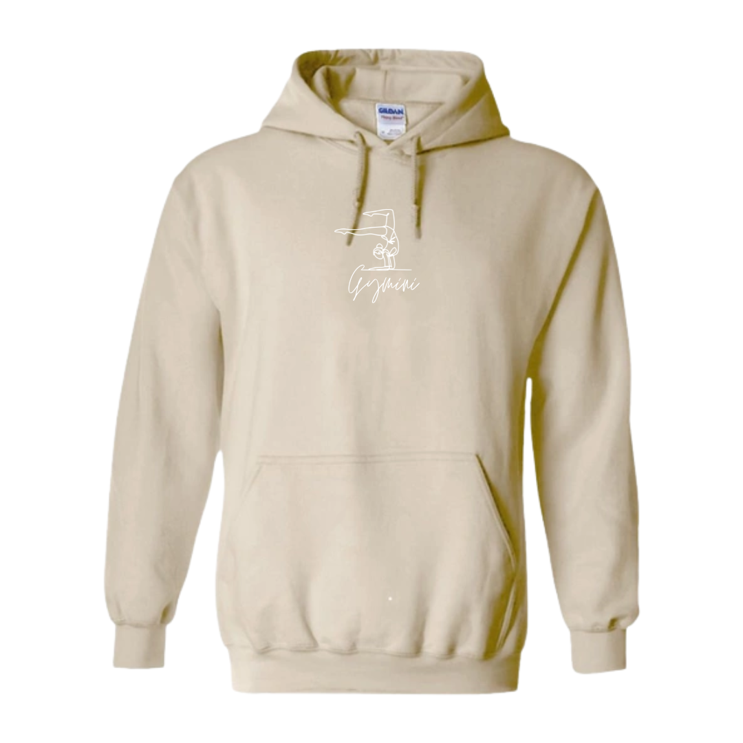 Sweatshirt à Capuche pour adulte – Design Gymnaste Classique Brodé avec Fil Blanc