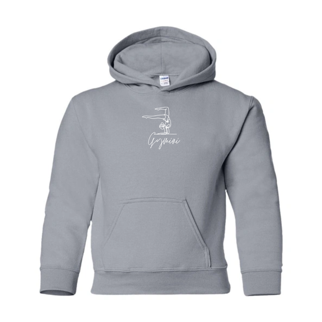 Sweatshirt à Capuche pour Enfants – Design Gymnaste Brodé avec Fil Blanc