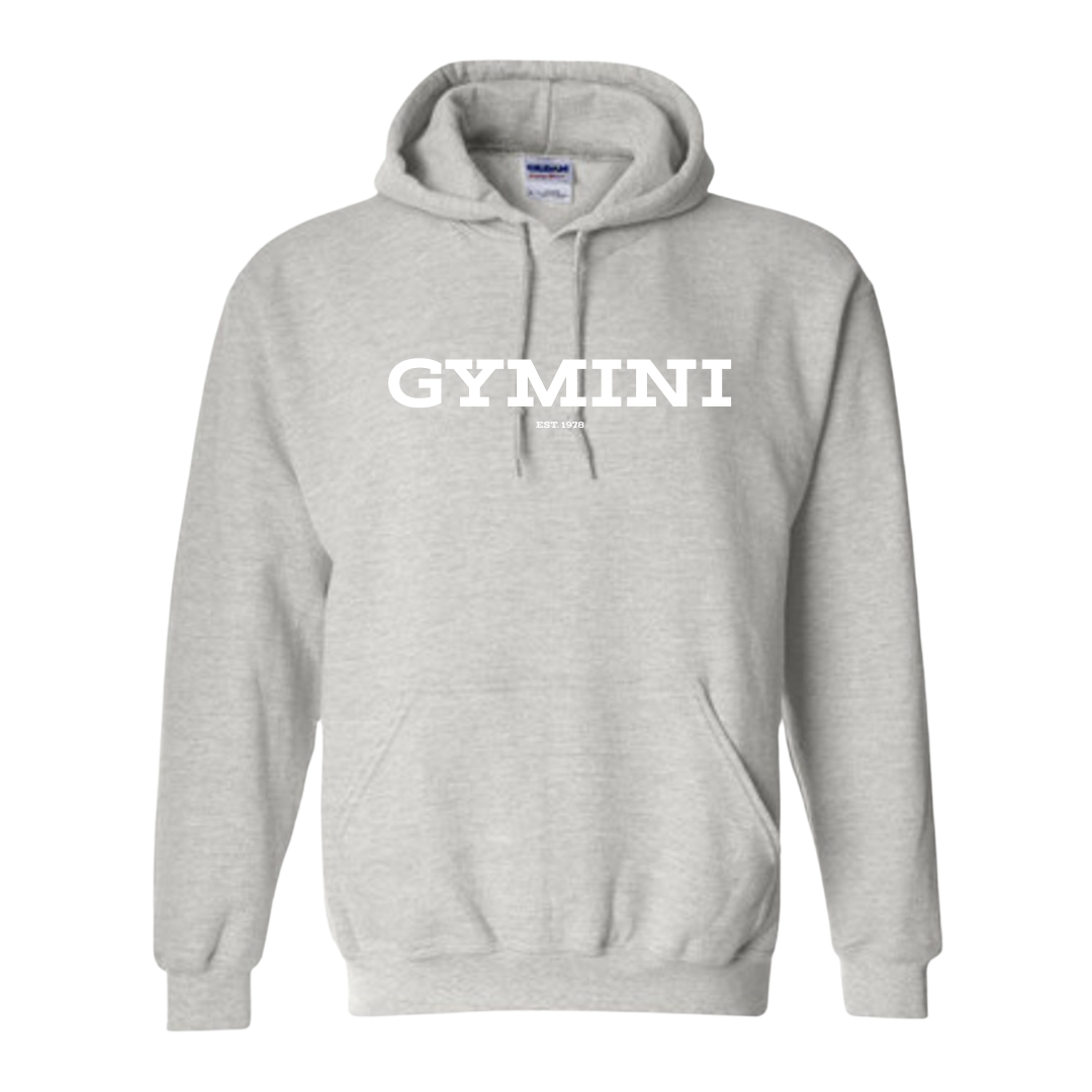 Sweatshirt à Capuche pour adulte – Design Gymini Classique Brodé avec Fil Blanc