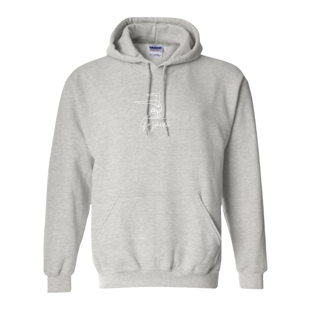 Sweatshirt à Capuche pour adulte – Design Gymnaste Classique Brodé avec Fil Blanc