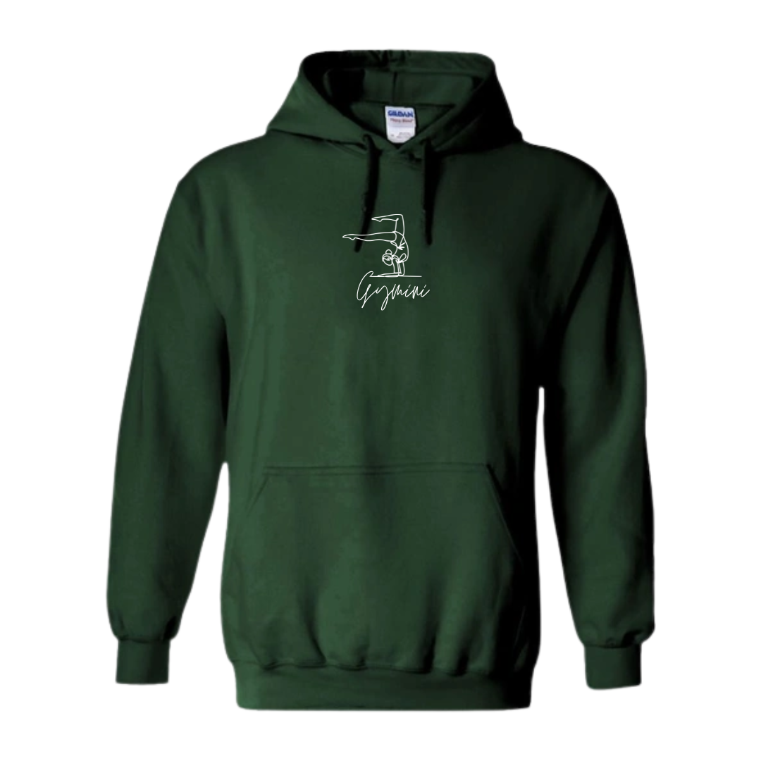 Sweatshirt à Capuche pour adulte – Design Gymnaste Classique Brodé avec Fil Blanc