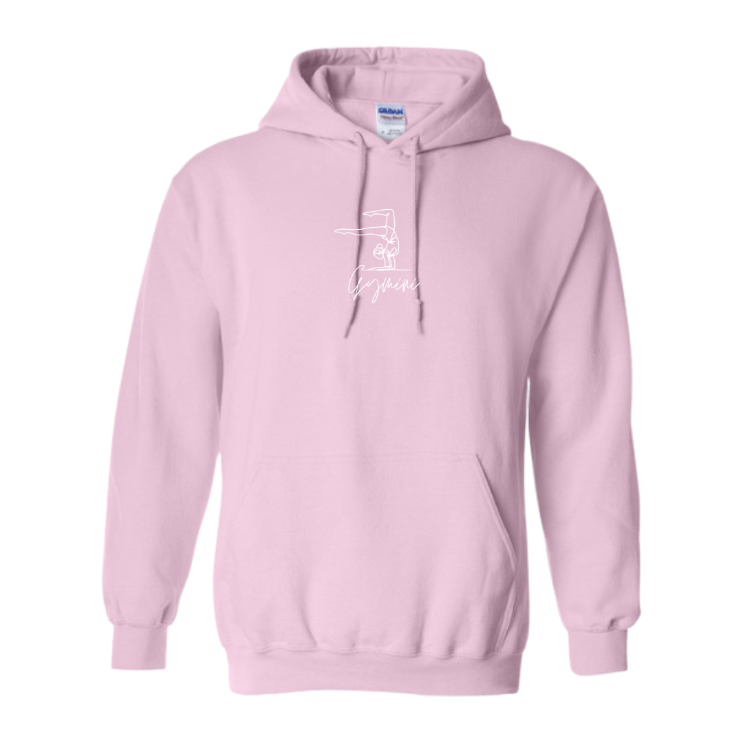 Sweatshirt à Capuche pour adulte – Design Gymnaste Classique Brodé avec Fil Blanc