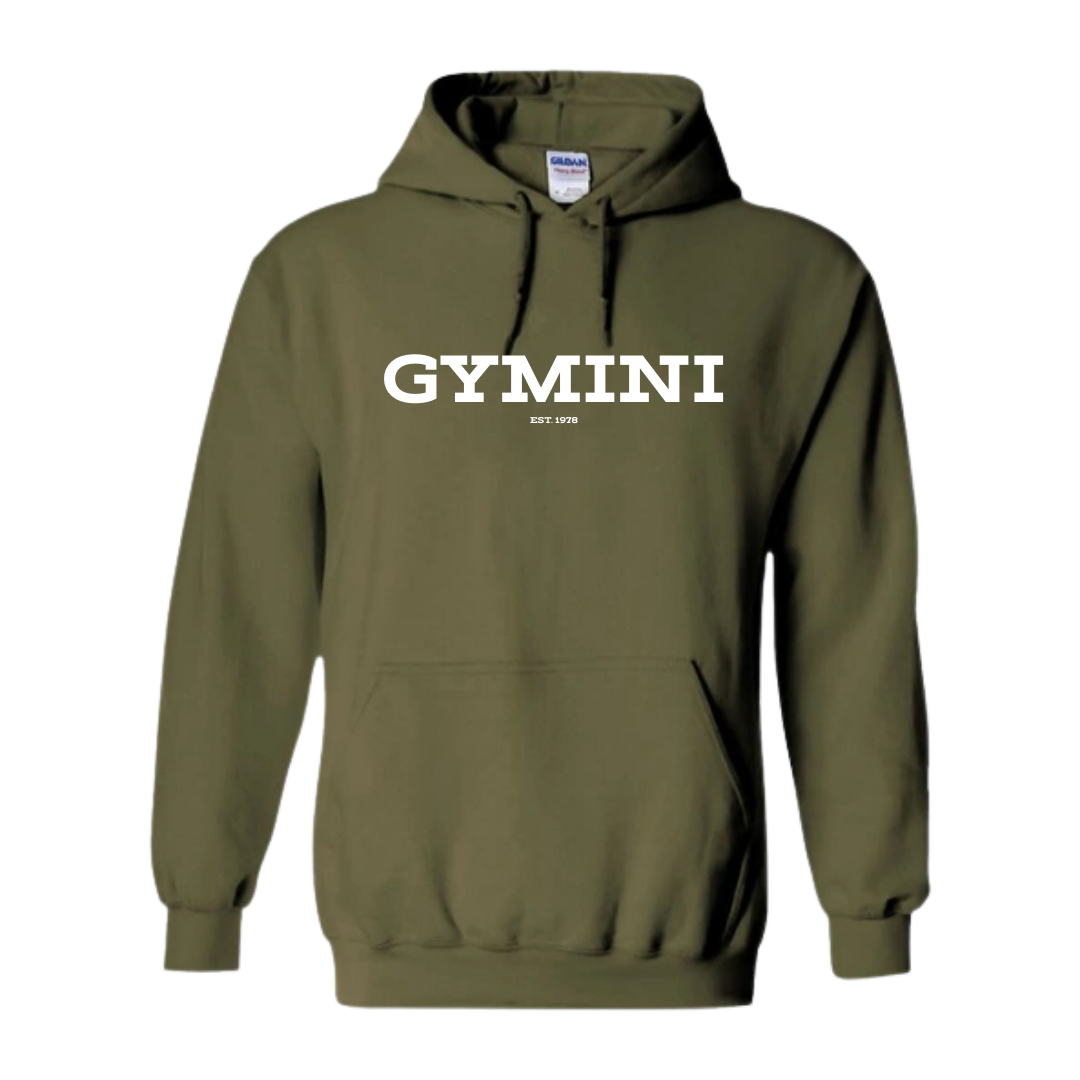 Sweatshirt à Capuche pour adulte – Design Gymini Classique Brodé avec Fil Blanc