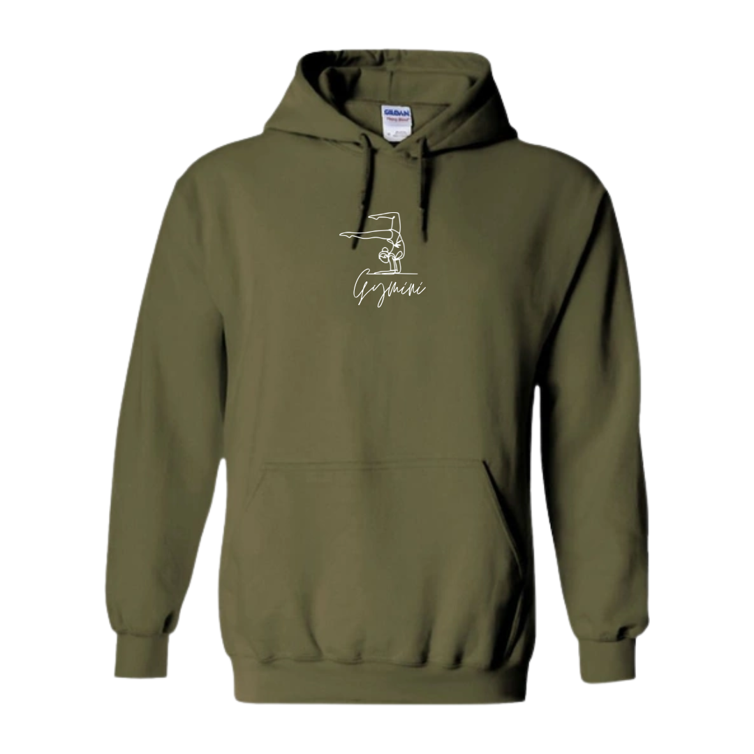 Sweatshirt à Capuche pour adulte – Design Gymnaste Classique Brodé avec Fil Blanc