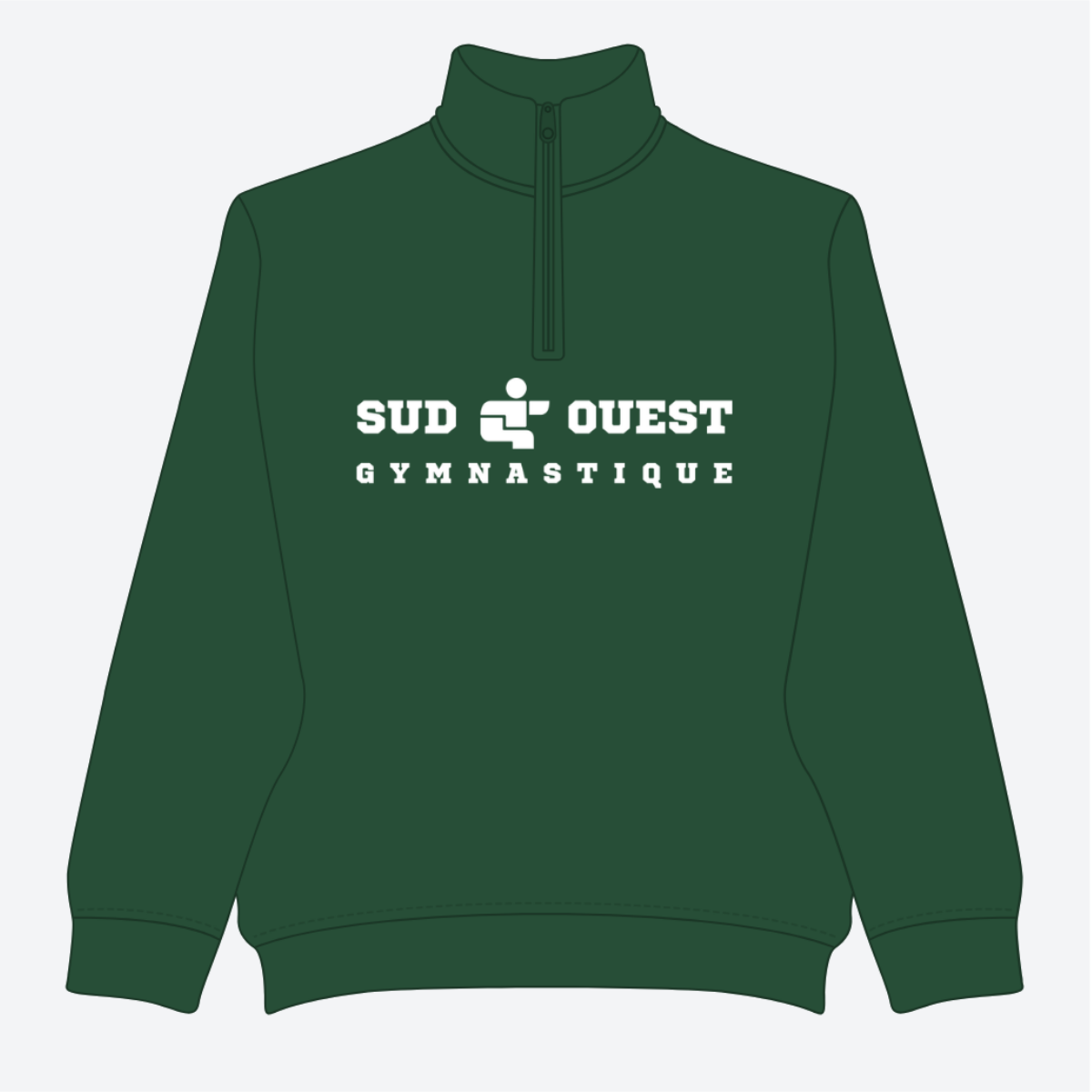 Chandail à fermeture éclair 1/4 pour adulte – Édition Sud-Ouest Gymnastique